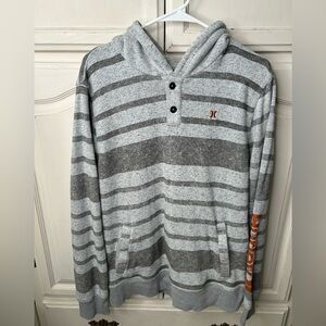 Hurley Heathered Gray Striped Hoodie